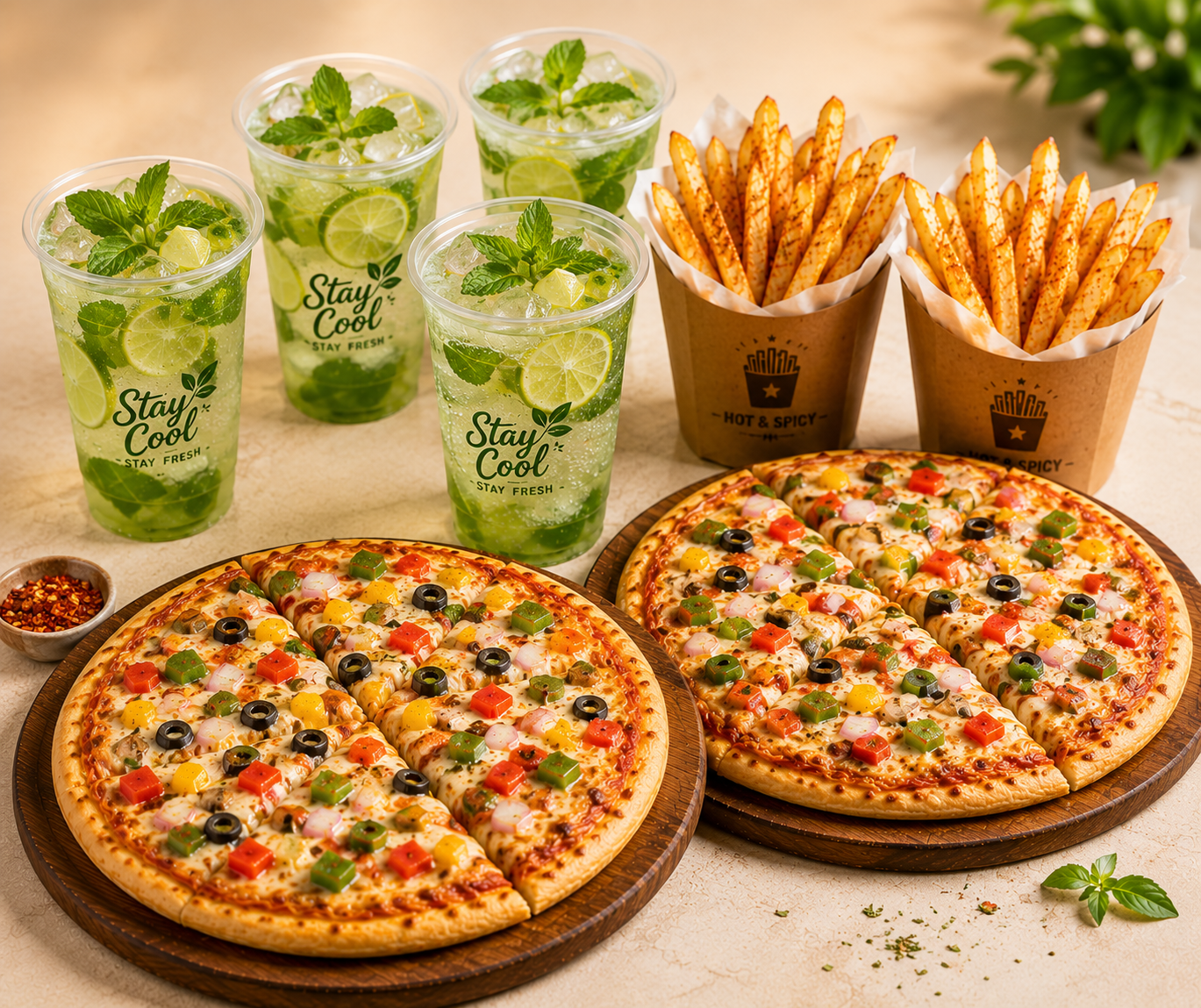 Chicken Pizza Treat Combo - For 2
