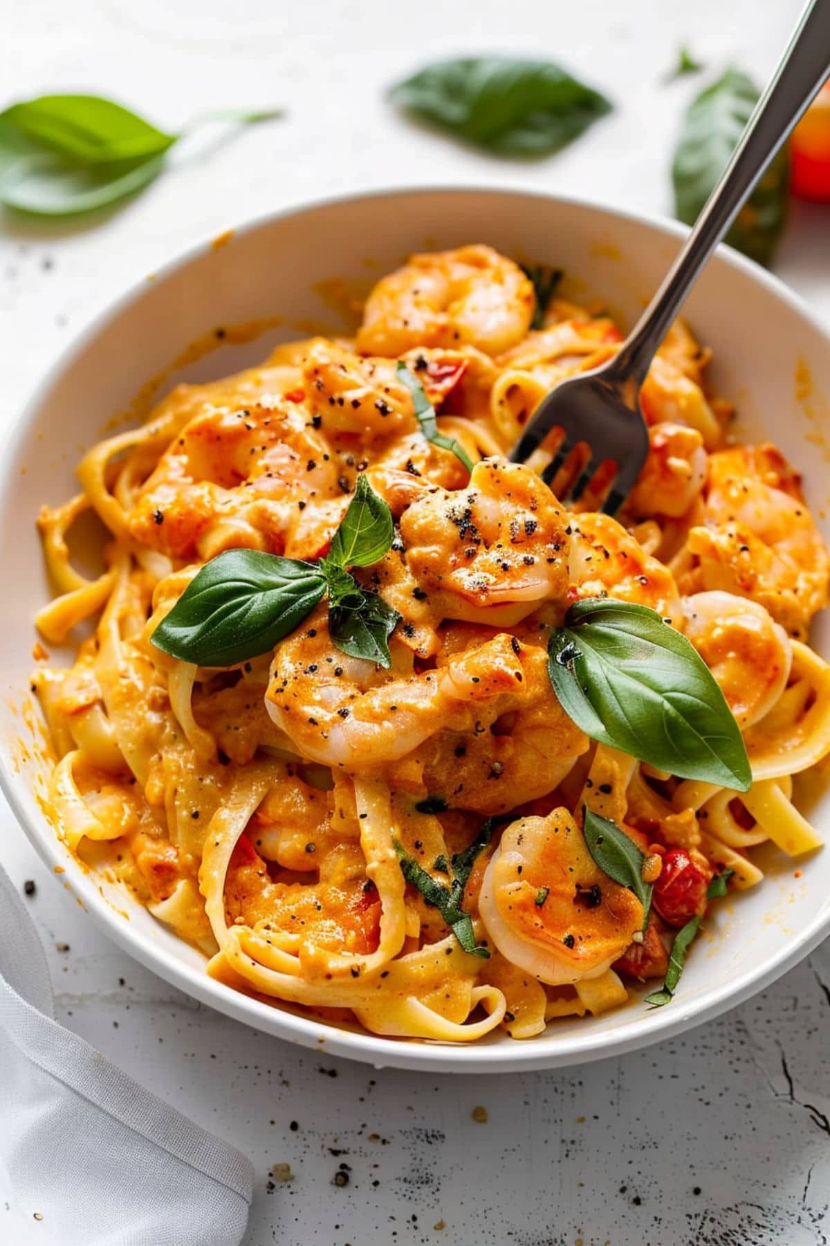 Creamy Red Sause Prawn Pasta