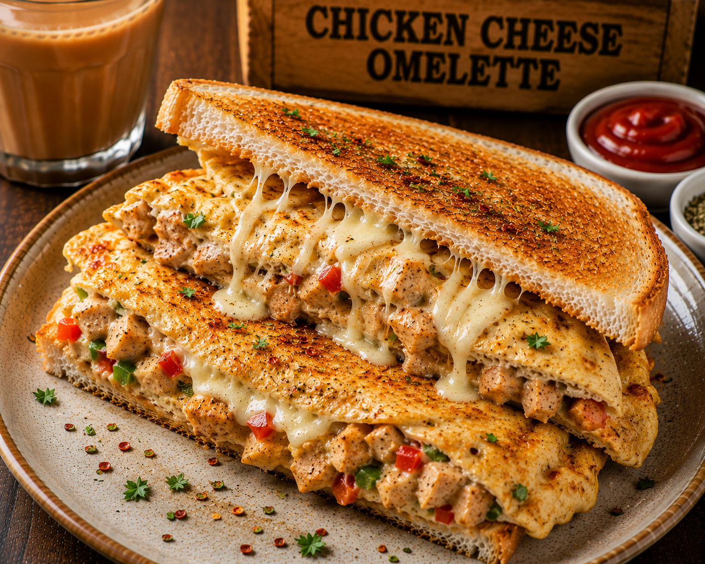 Chicken Cheese Omelette