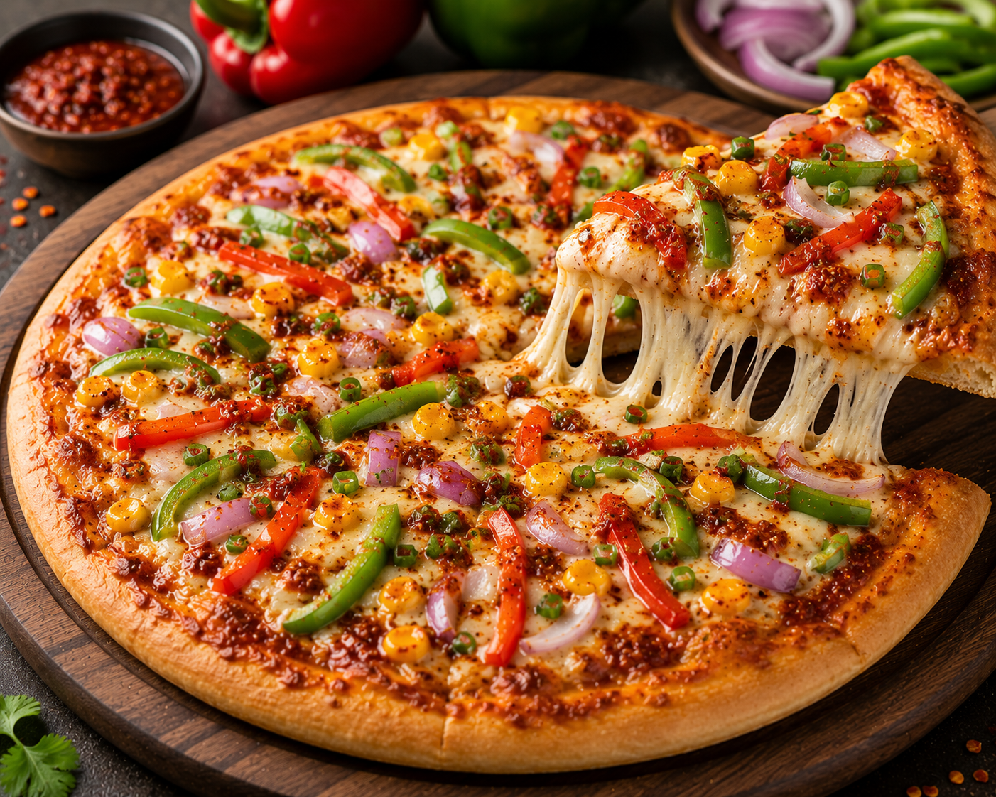 Schezwan Veg Pizza