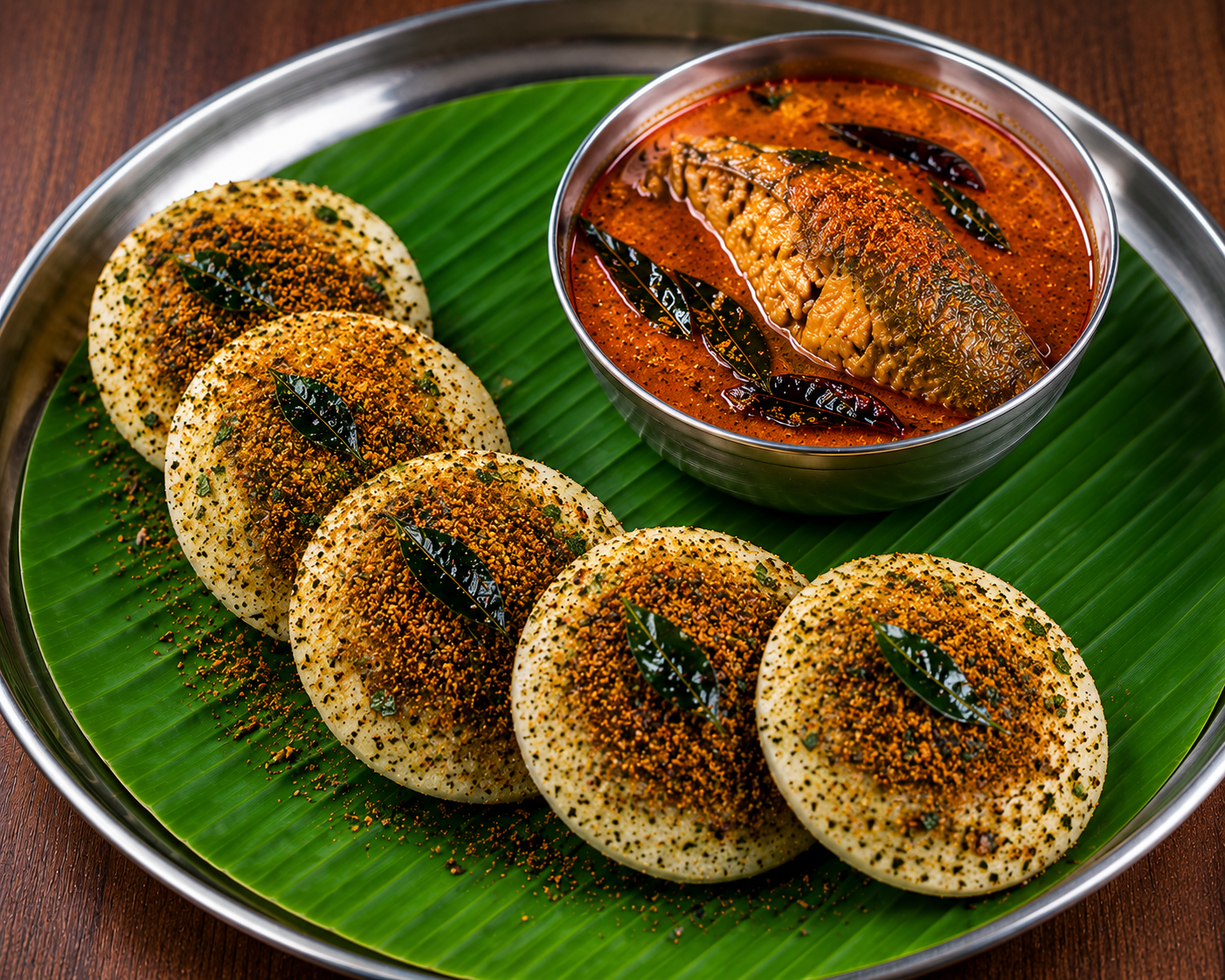 Karuveppilai podi idli with fish curry (5)