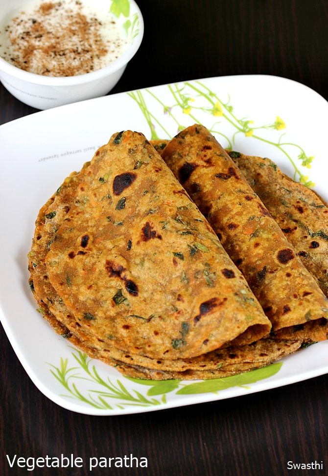 Spicy Vegetable mix Paratha with Amul butter, Fresh curd, Sweet & Sour Chutney and Mint Chutney/ Garlic Chutney