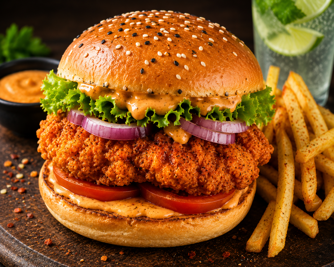 Crunchy Peri Peri Chicken Burger