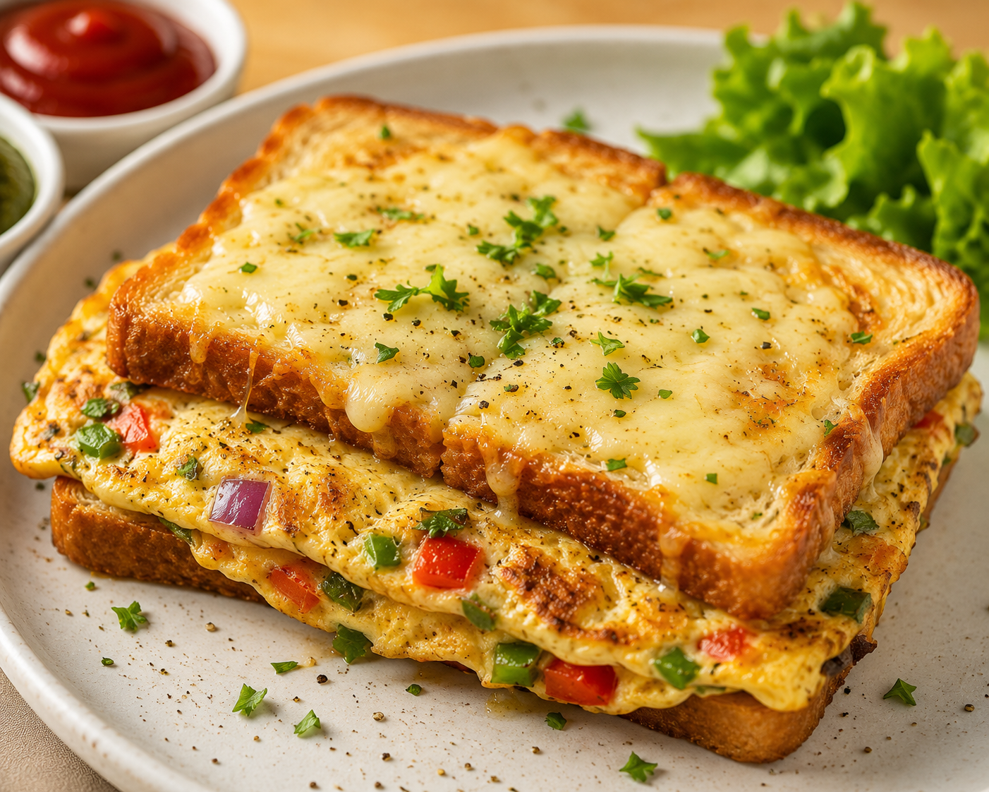 Cheese Bread Omelette