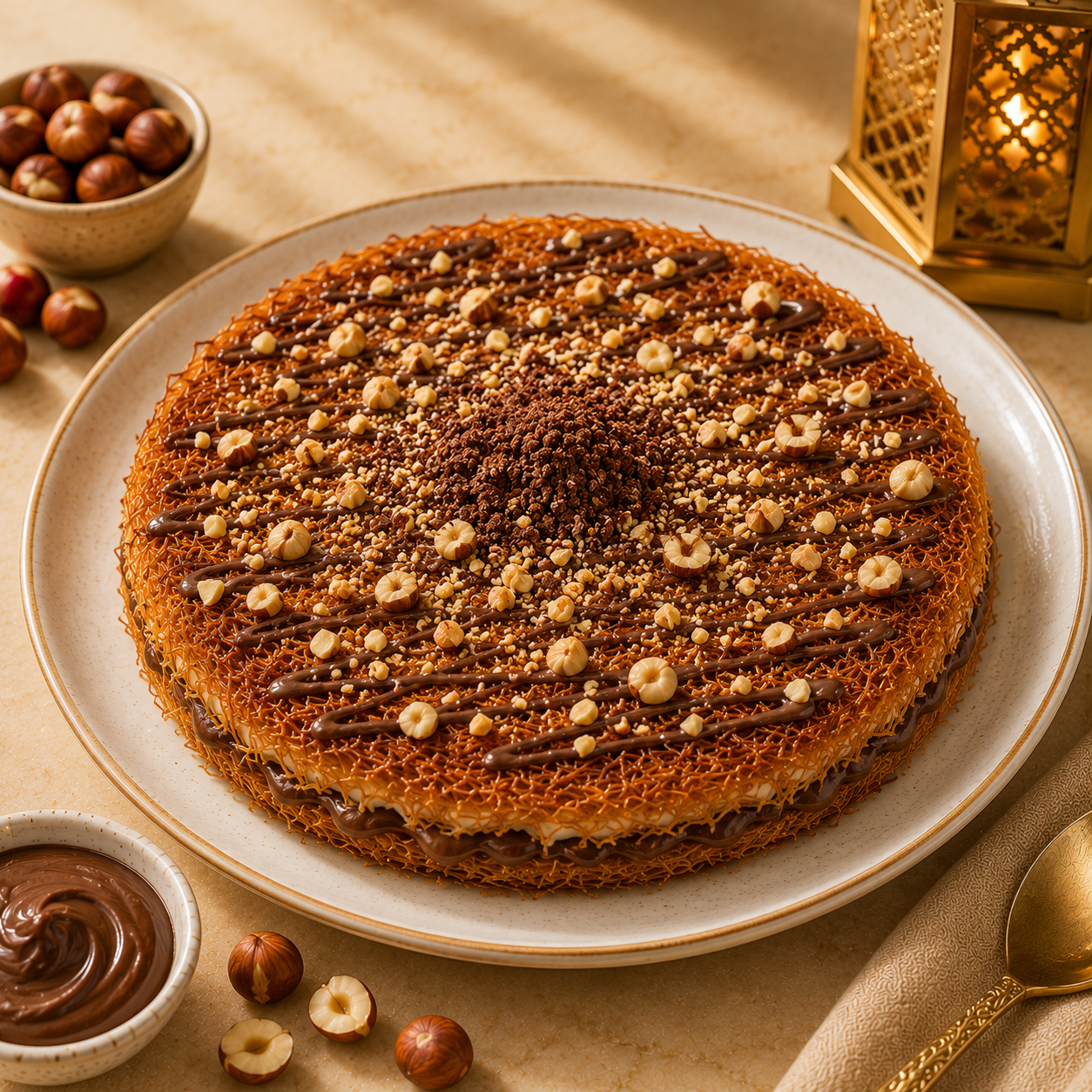 Crunchy Baked Nutella Kunafa