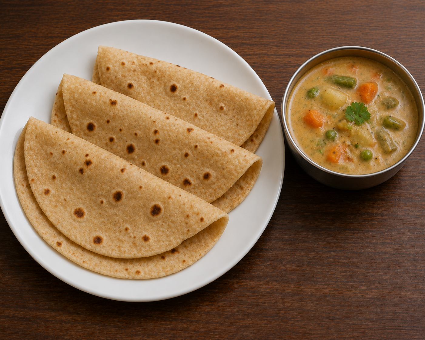 Chappathi With Kurma (2)