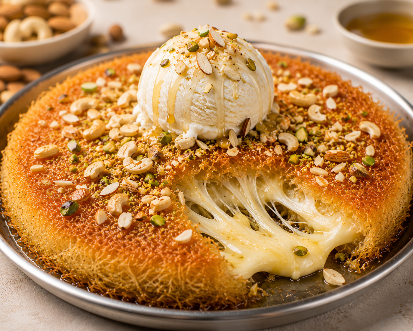 Classic Cheese Icecream & Dry Fruit Kunafa