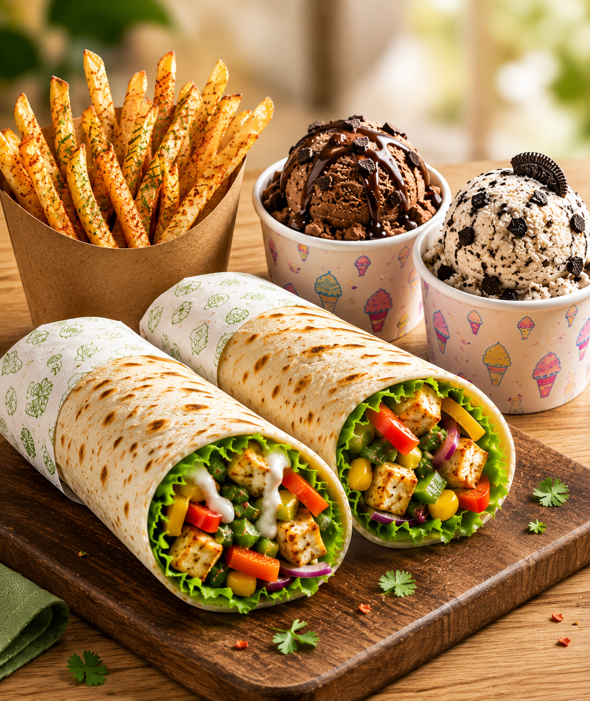 Veg Wrap & Icecream Combo