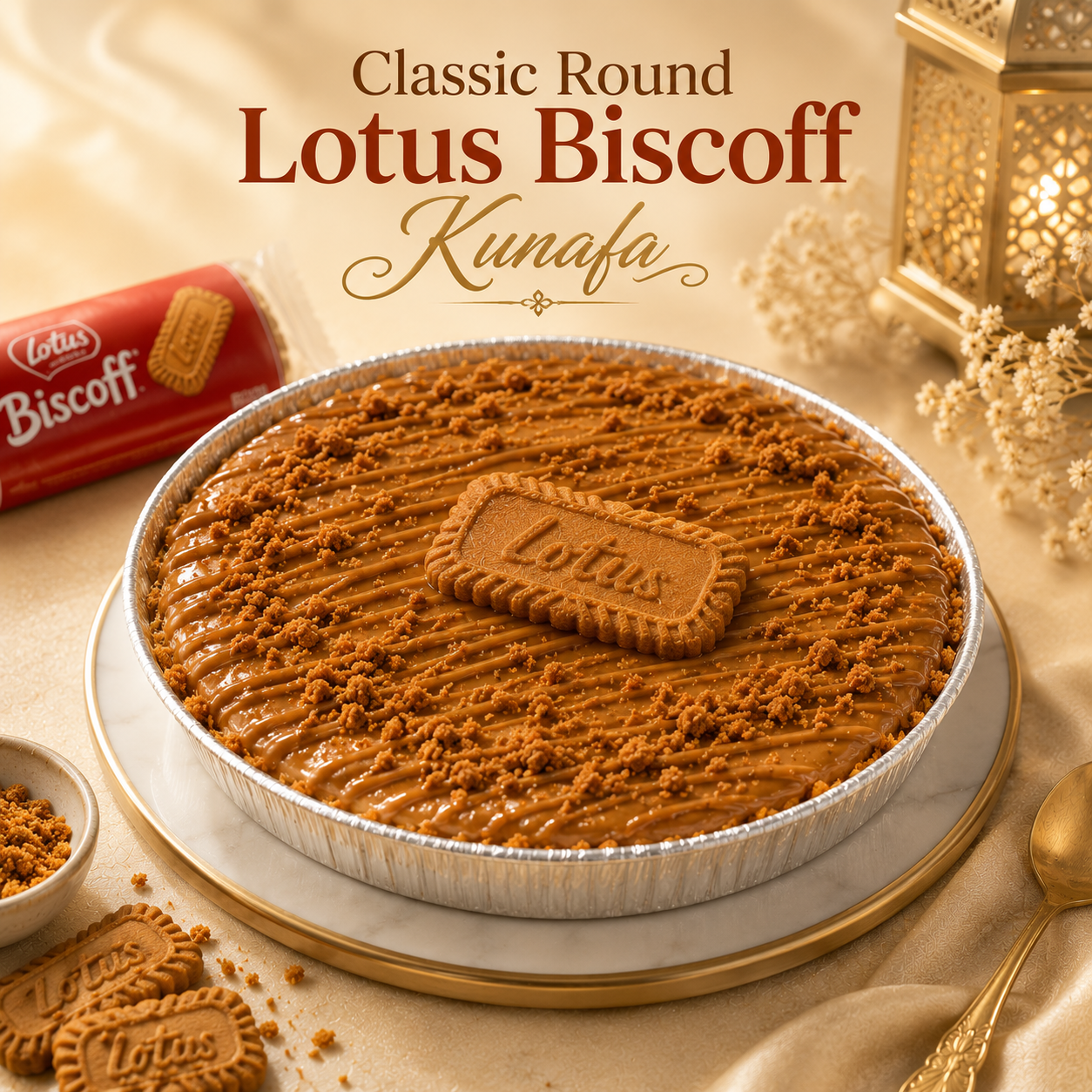 Classic Round Lotus Biscoff Kunafa