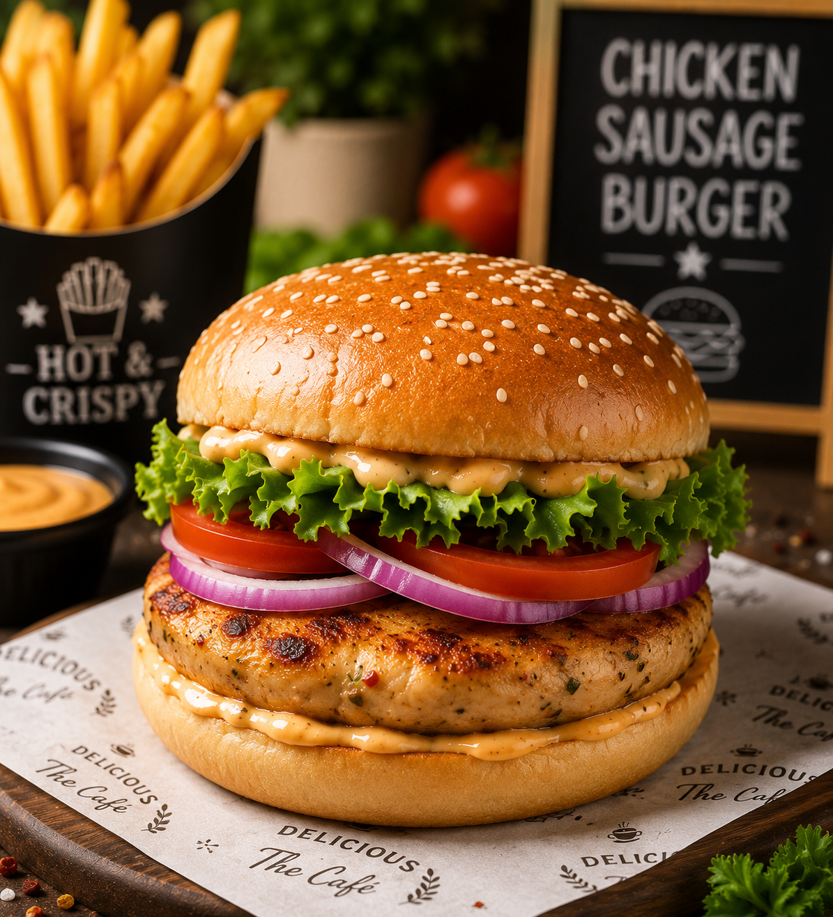 Chicken Sausage Burger