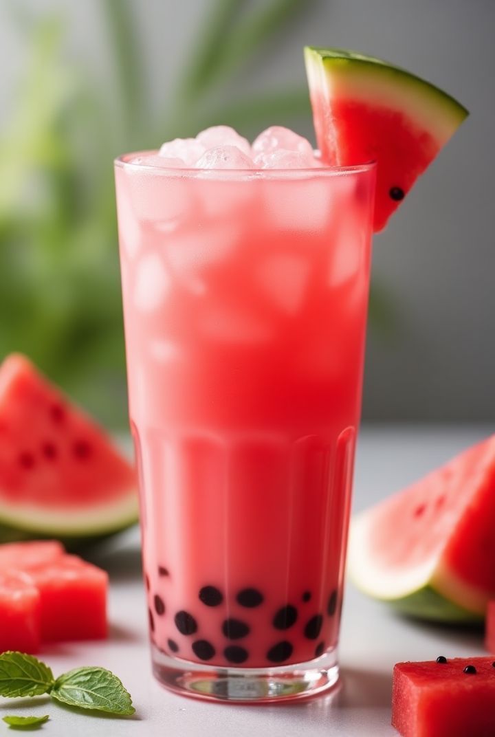 Watermelon Mojito With Boba